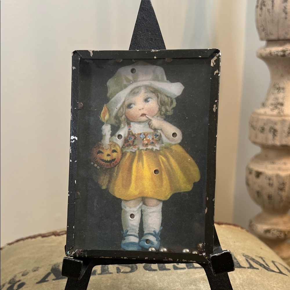 Vintage Halloween Girl Framed Art roll game